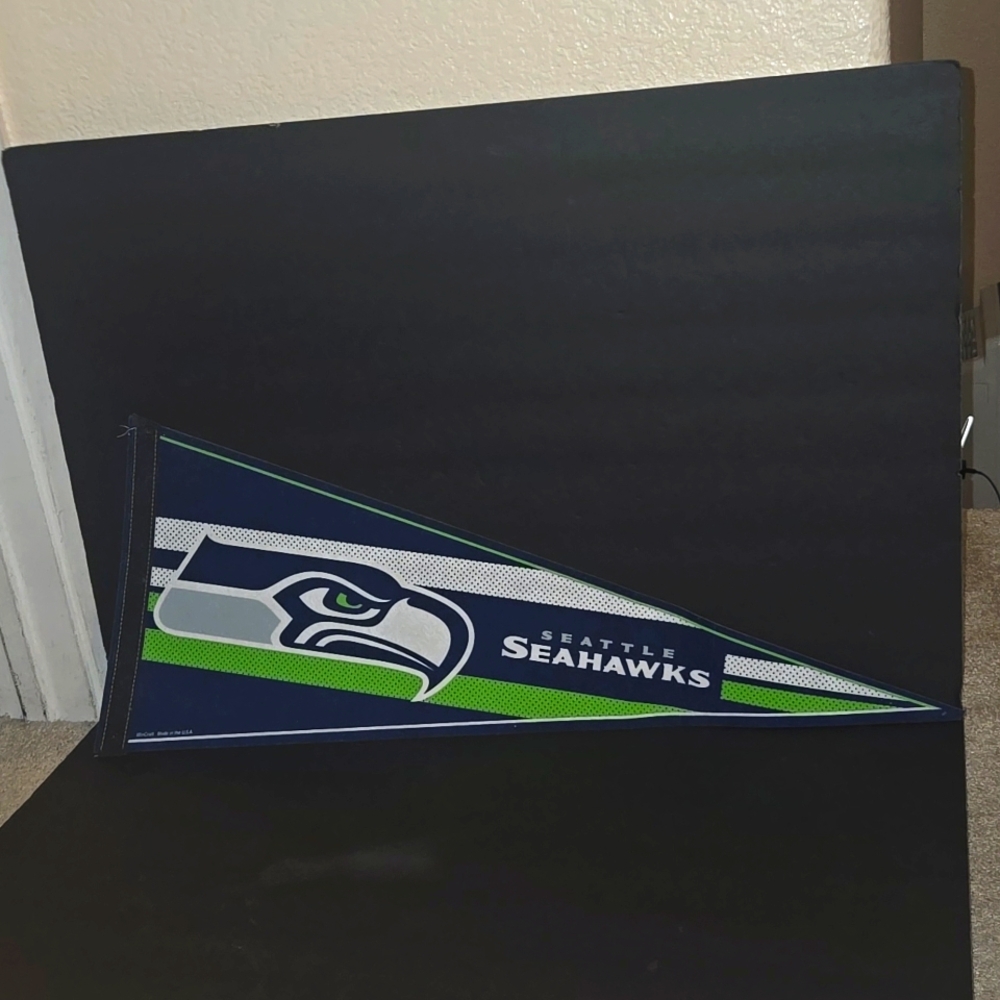 RARE VINTAGE NFL SEATTLE SEAHAWKS WINCRAFT USA TEAM PENNANT BANNER
